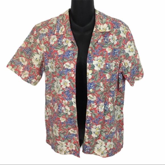 Jones NY Lined Floral Button Down Shirt Size Small - Picture 2 of 5